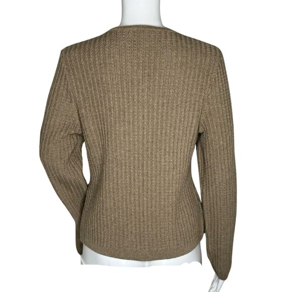 Huber Mode & Tracht Sweater Womens Large Brown Button Front Cardigan Minimalist - Picture 4 of 8